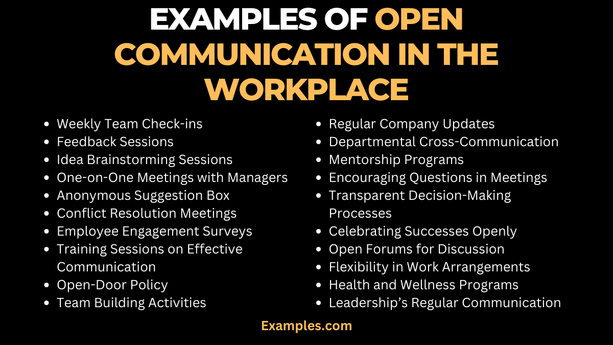 examples of open communication in the workplace