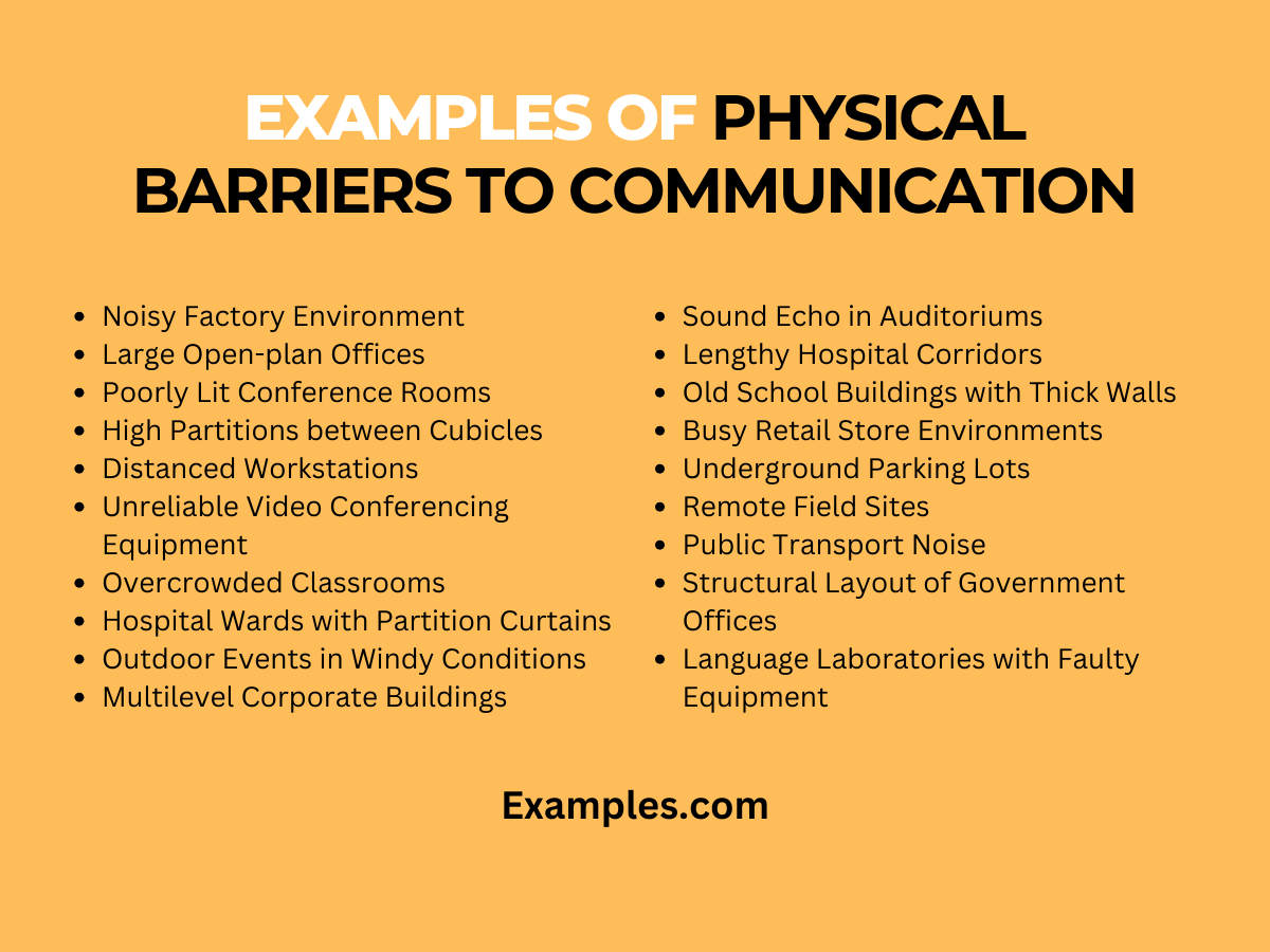 examples of physical barriers to communication
