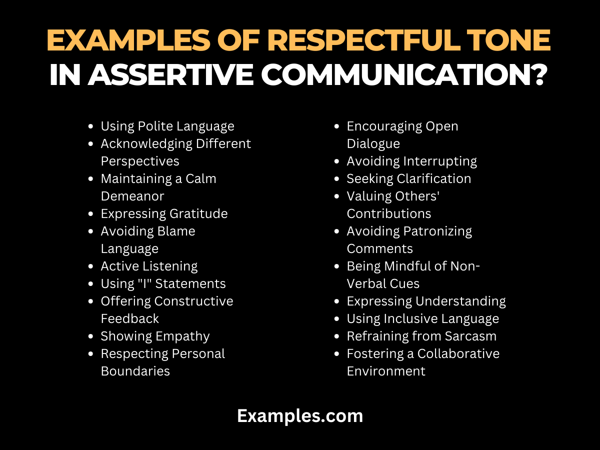 examples of respectful tone in assertive communication