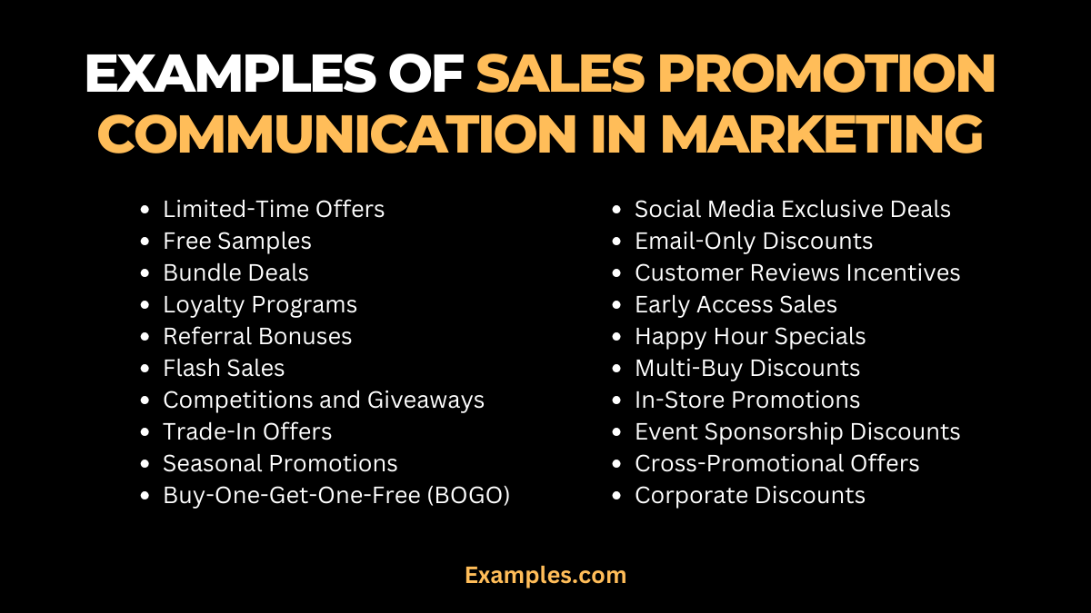 examples of sales promotion communication in marketing