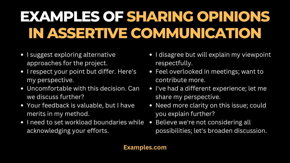 examples of sharing opinions in assertive communication