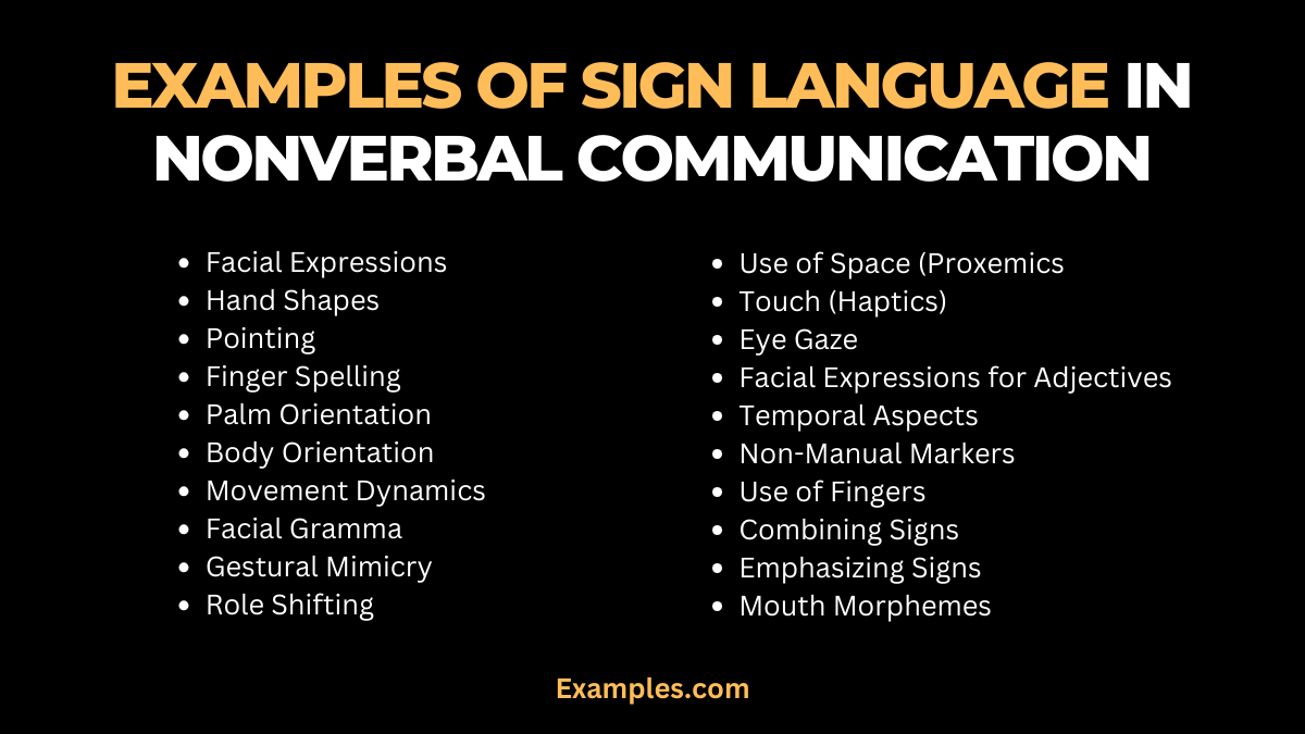examples of sign language in nonverbal communication