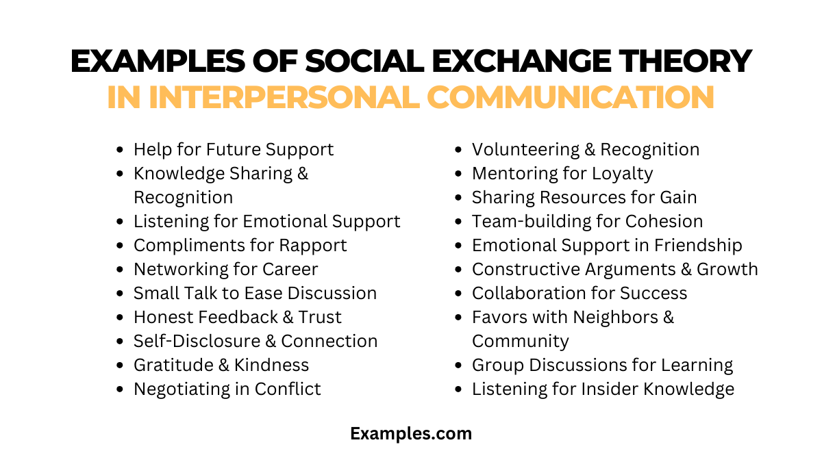 Social Exchange Theory in Interpersonal Communication - 19+ Examples