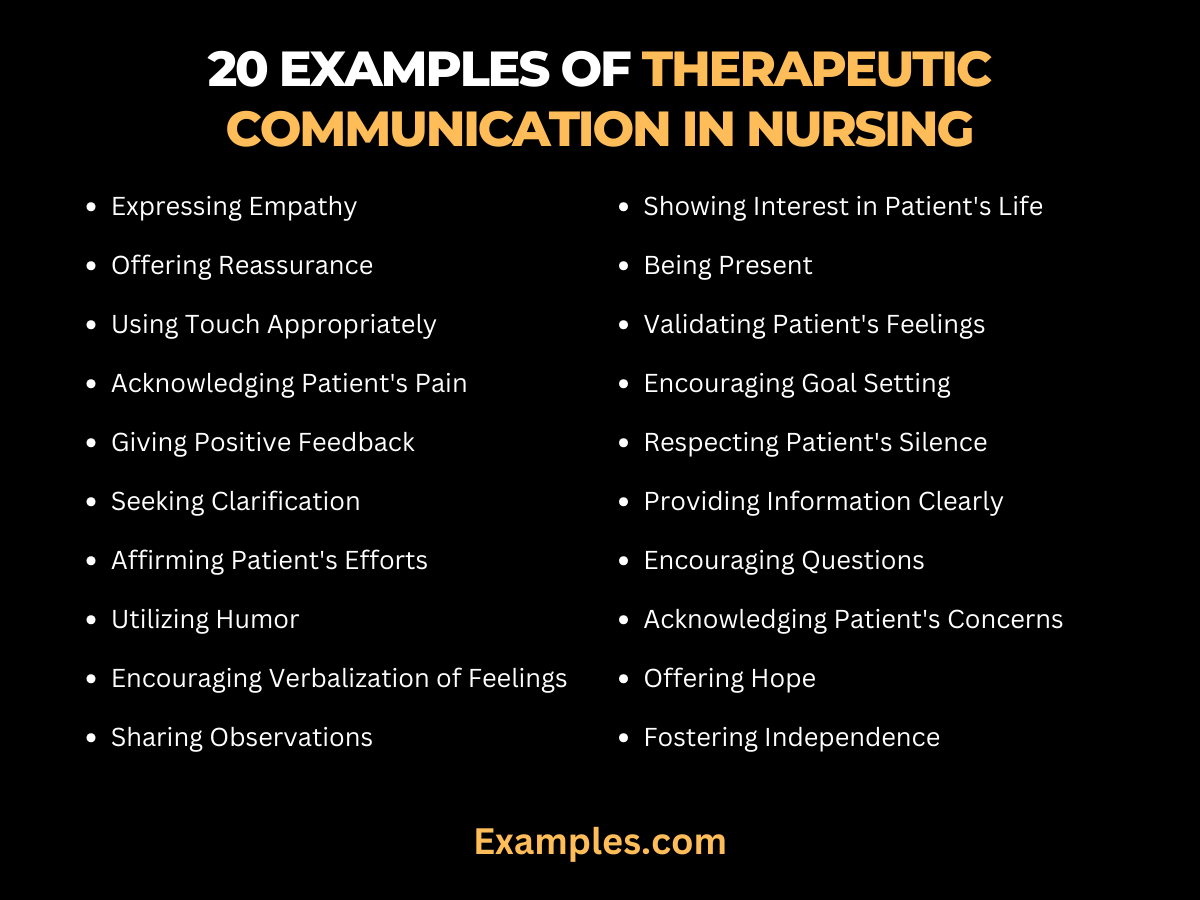 examples of therapeutic communication in nursing