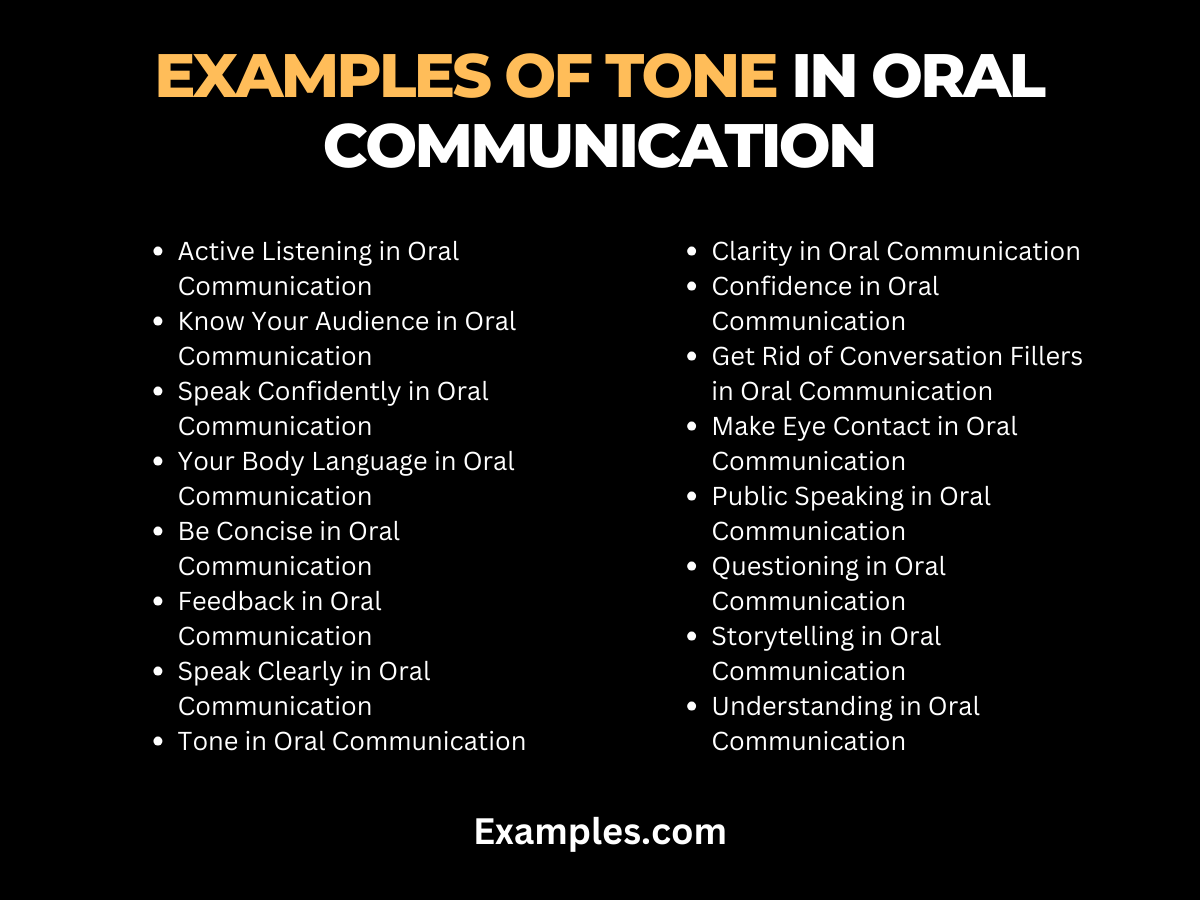 Examples of Tone in Oral Communication