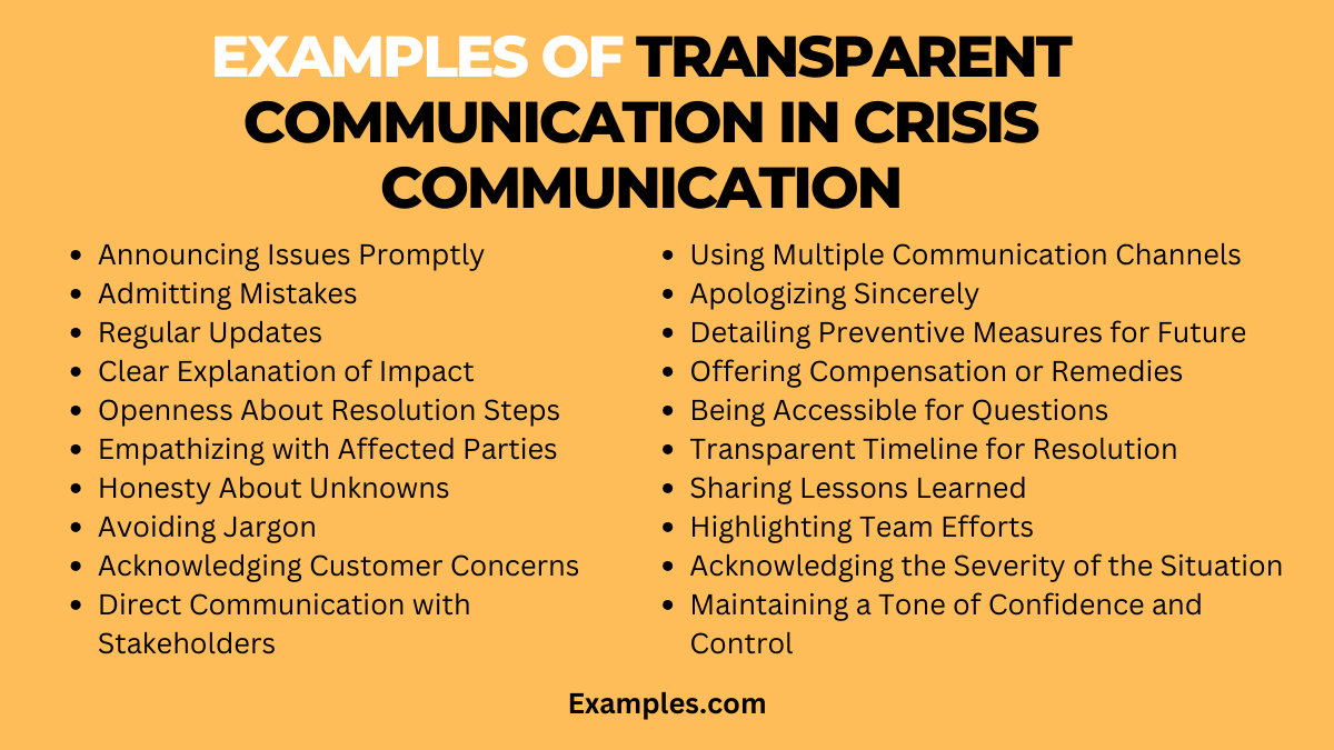 examples of transparent communication in crisis communication