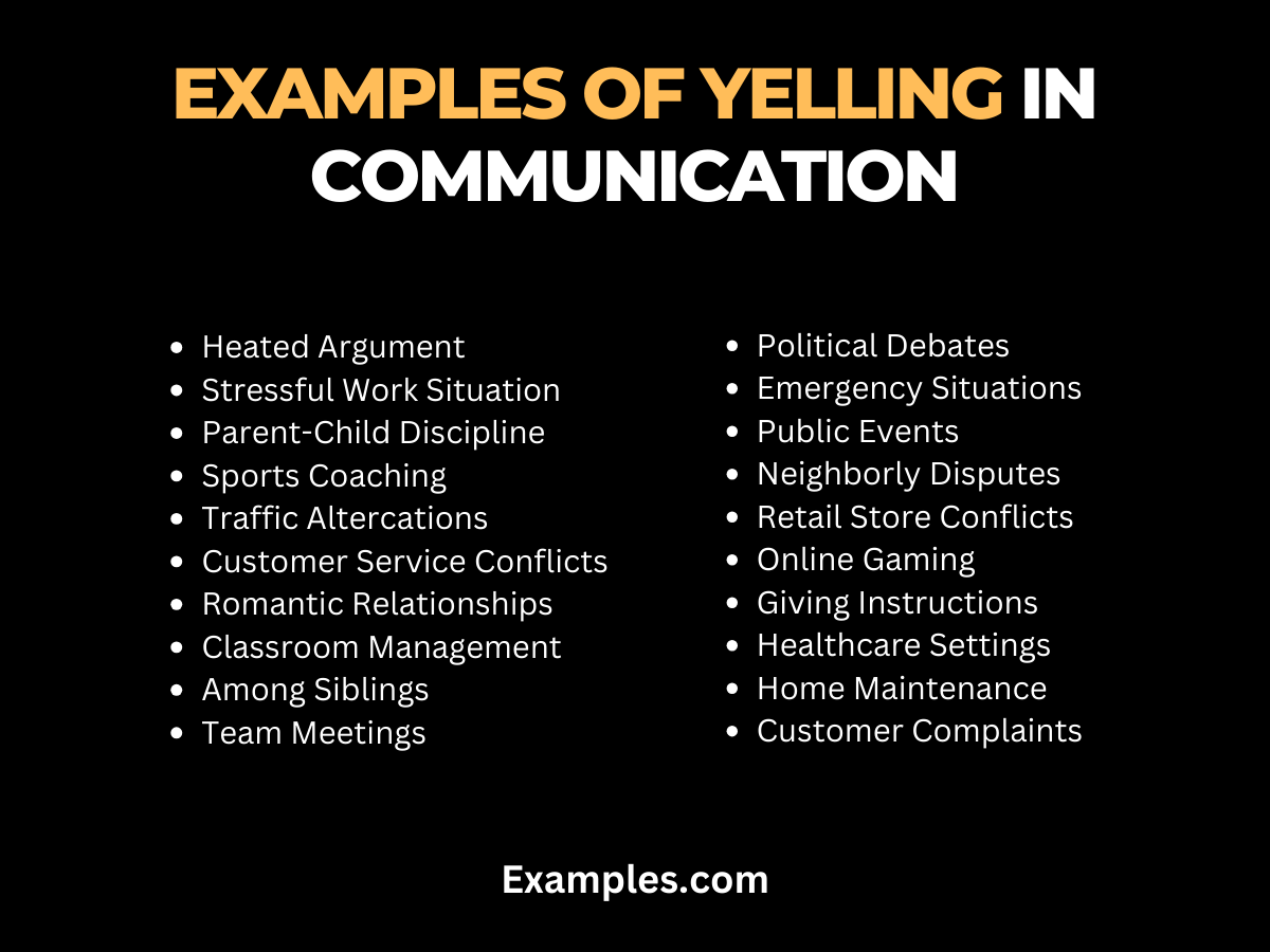examples of yelling in communication