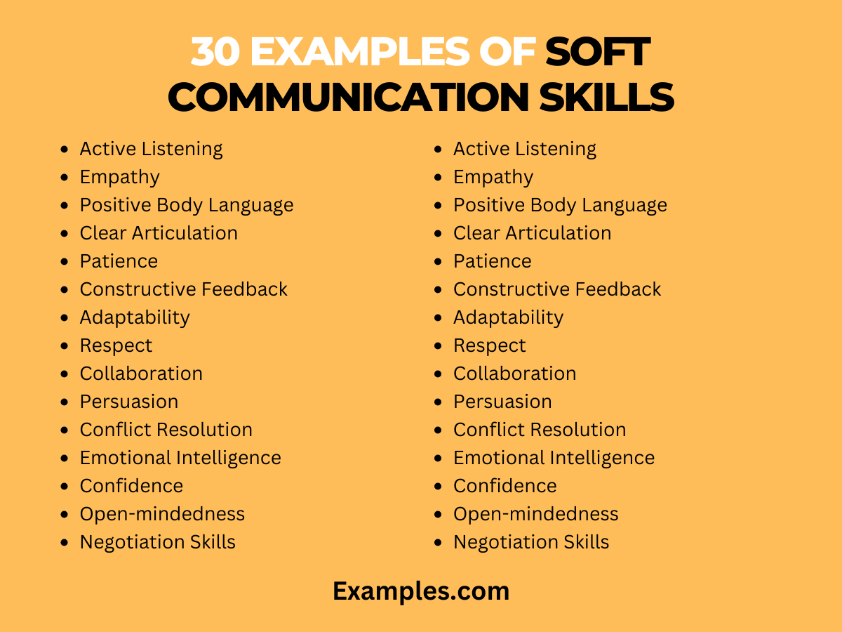 Examples of soft communication skills