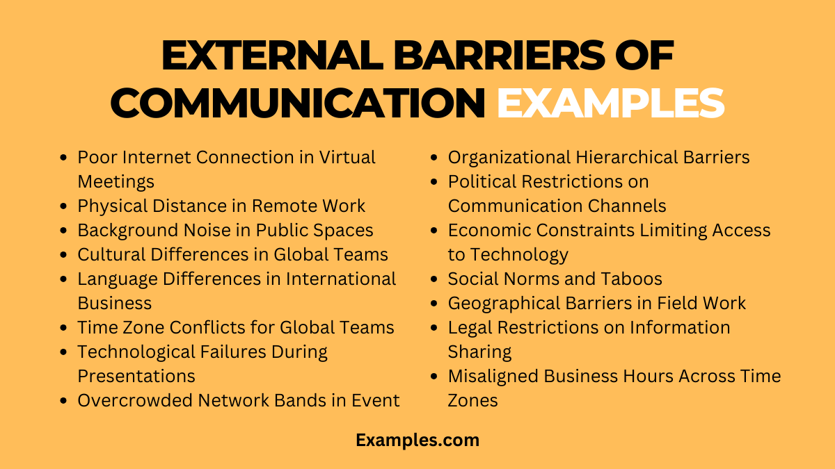 external barriers of communication examples