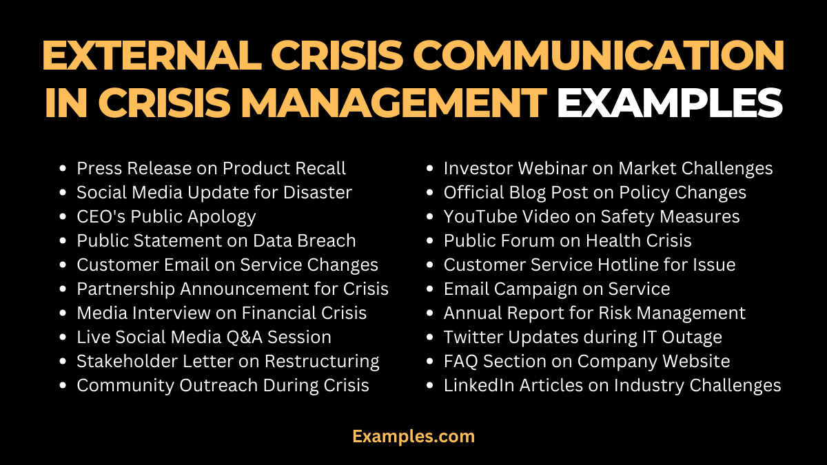 external crisis communication in crisis management examples