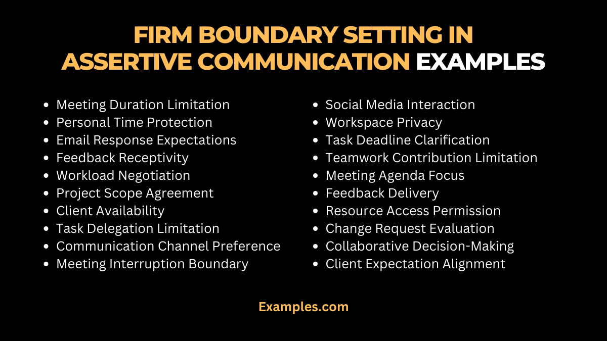 firm boundary setting in assertive communication examples