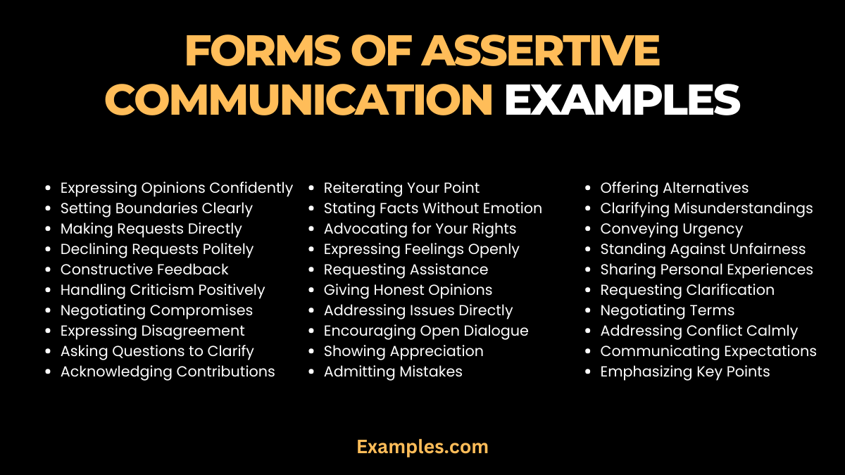 forms of assertive communication examples