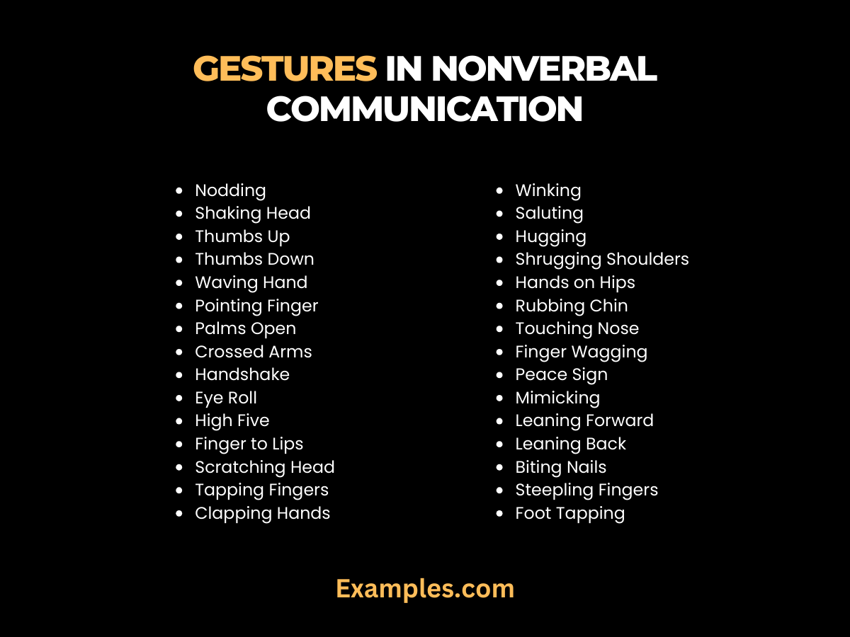 gestures in nonverbal communication examples