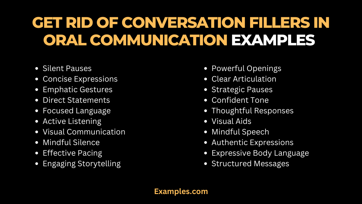 get rid of conversation fillers in oral communication examples