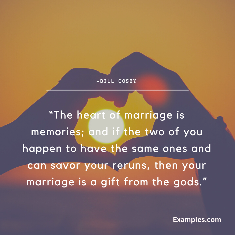 heart of marriage is memories quote by bill cosby