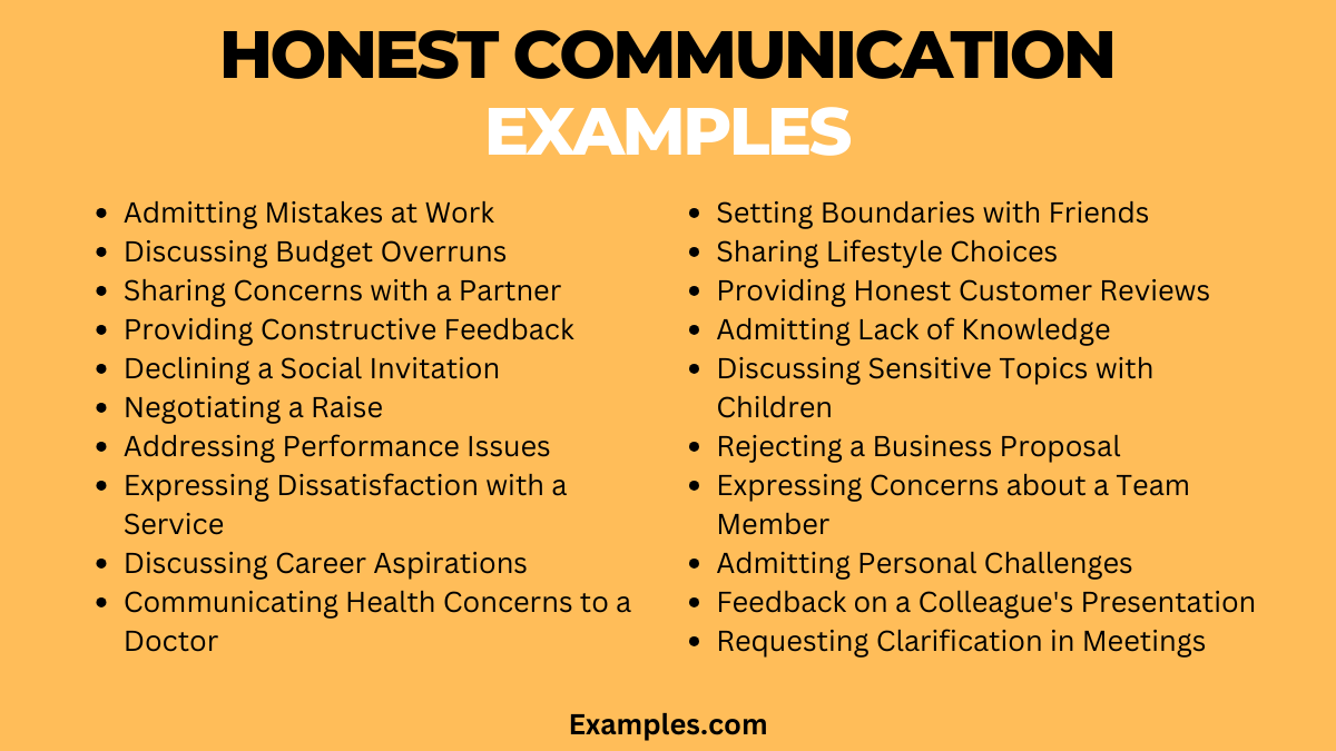 honest communication examples