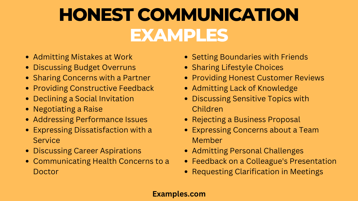 Honest Communication Tips Examples Pdf