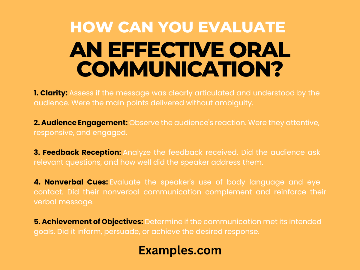 how can you evaluate an effective oral communication