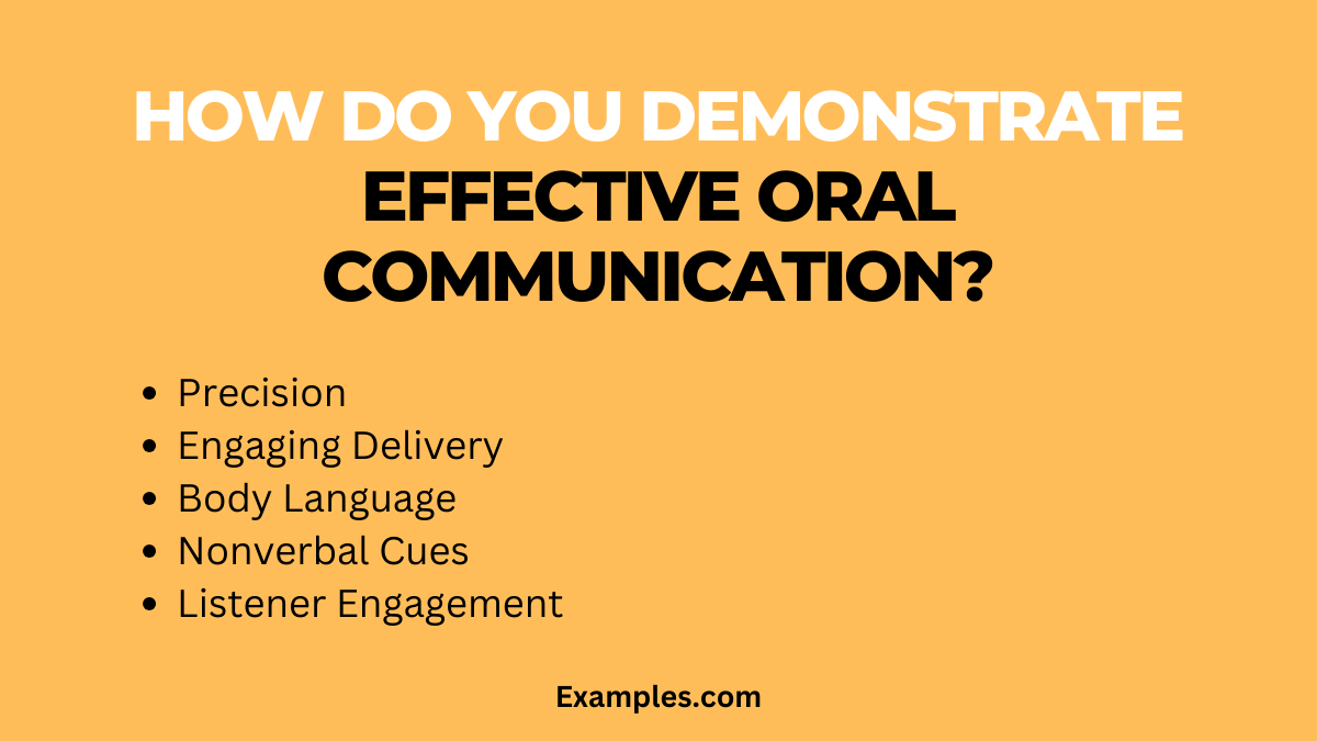 how do you demonstrate effective oral communication