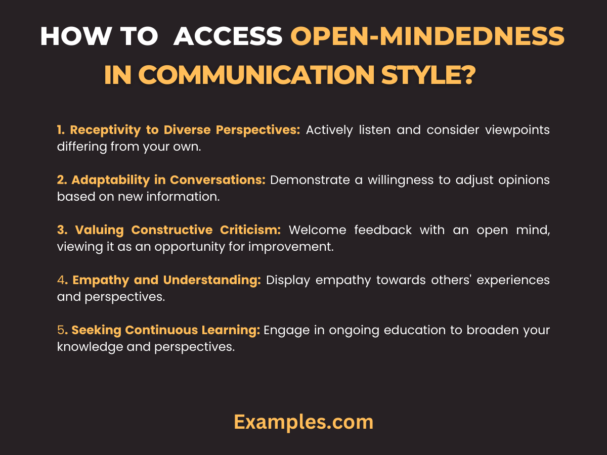 how can you assess open mindedness in your communication style