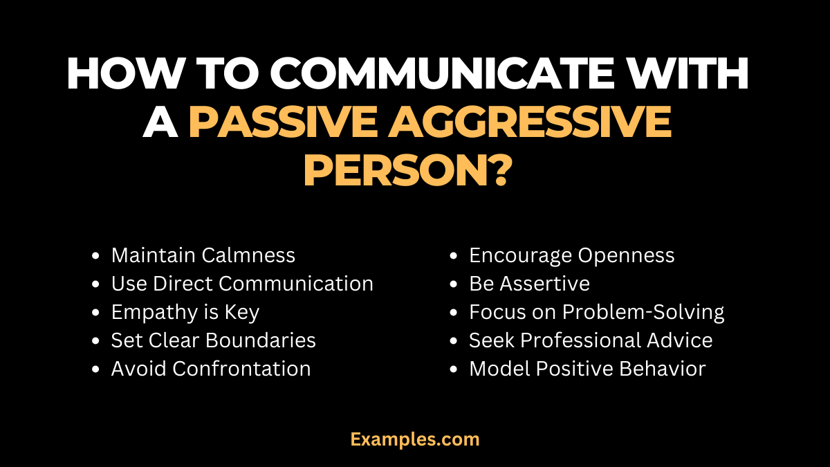 how to communicate with a passive aggressive persons