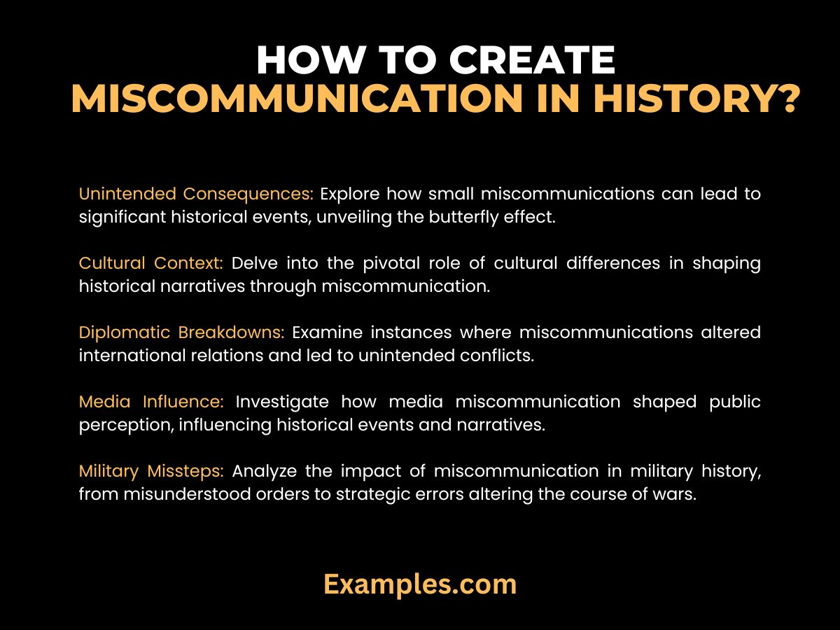 how to create miscommunication in history