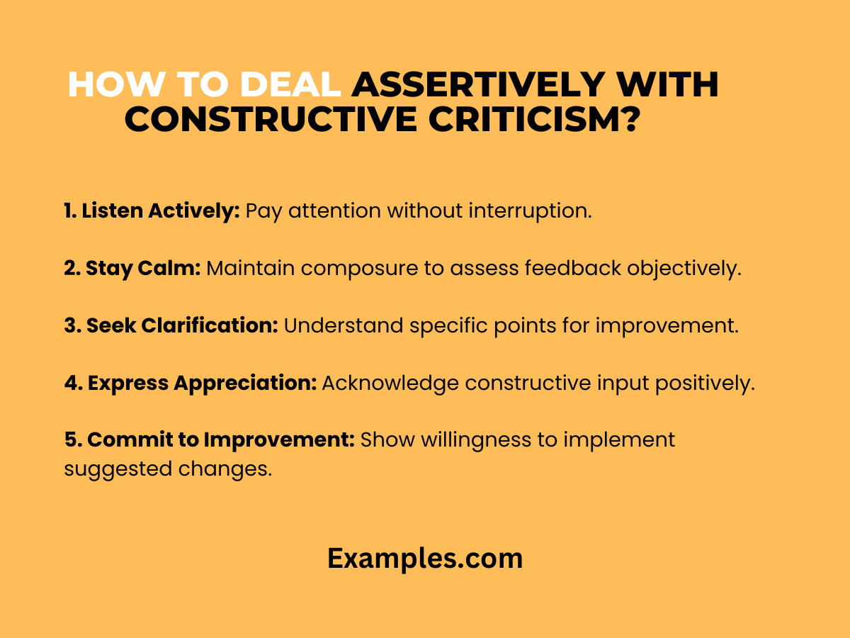 how to deal assertively with constructive criticism
