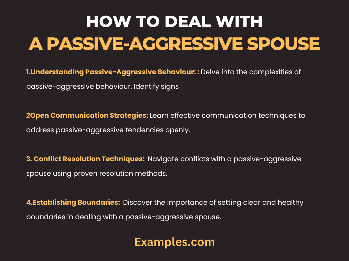 how to deal with a passive aggressive spouse