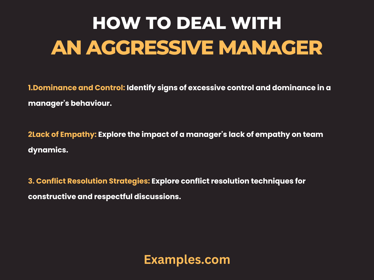how to deal with an aggressive manager