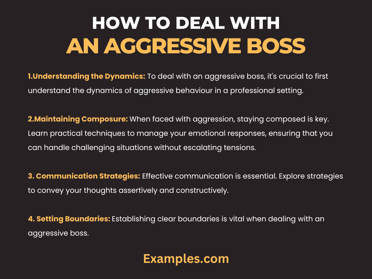 how to deal with an aggressive boss