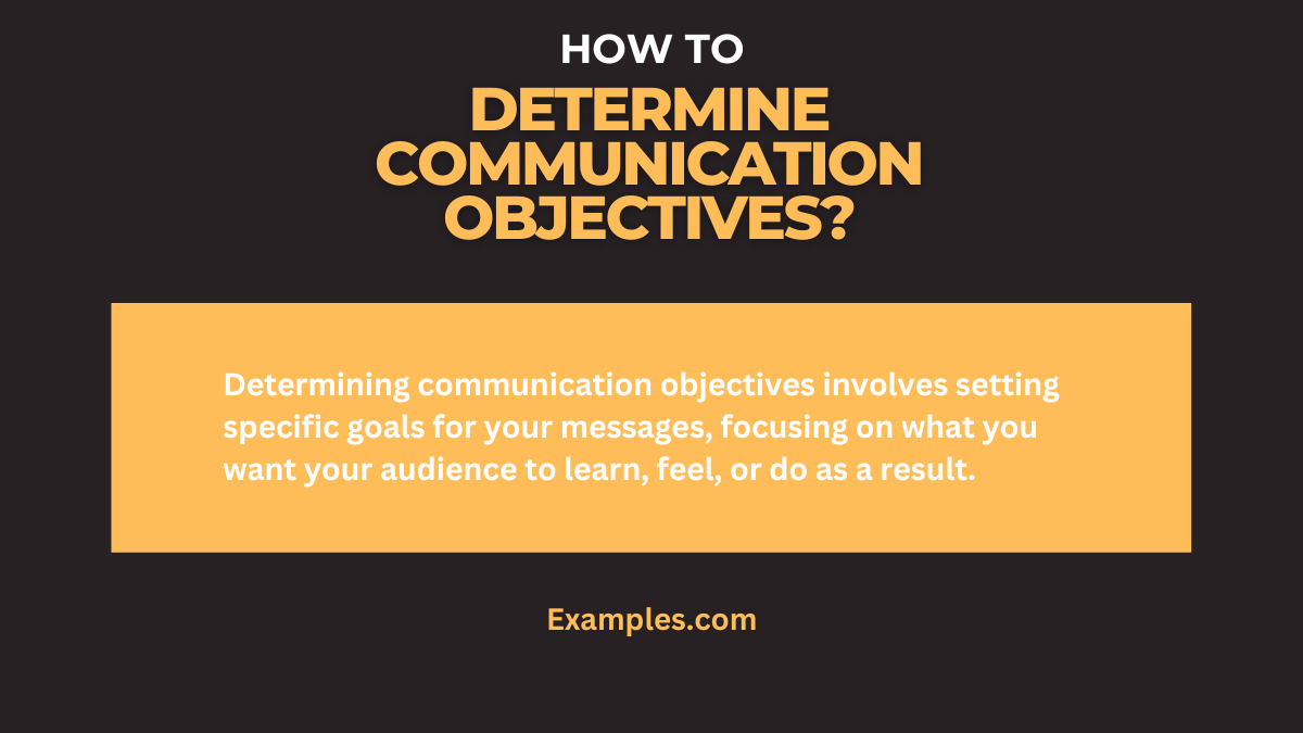 how to determine communication objectives