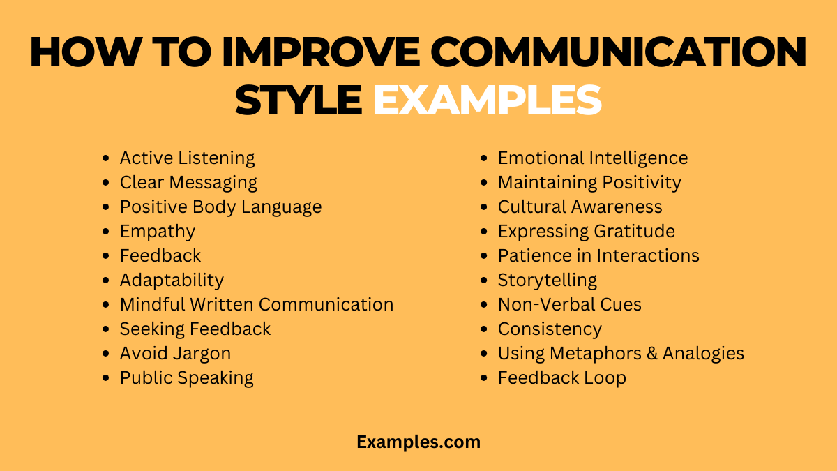 how to improve communication style examples