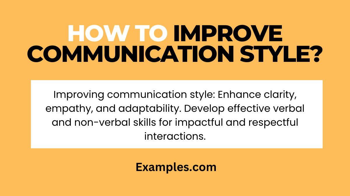 how to improve communication style