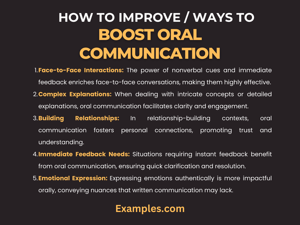 how to improve ways to boost oral communication