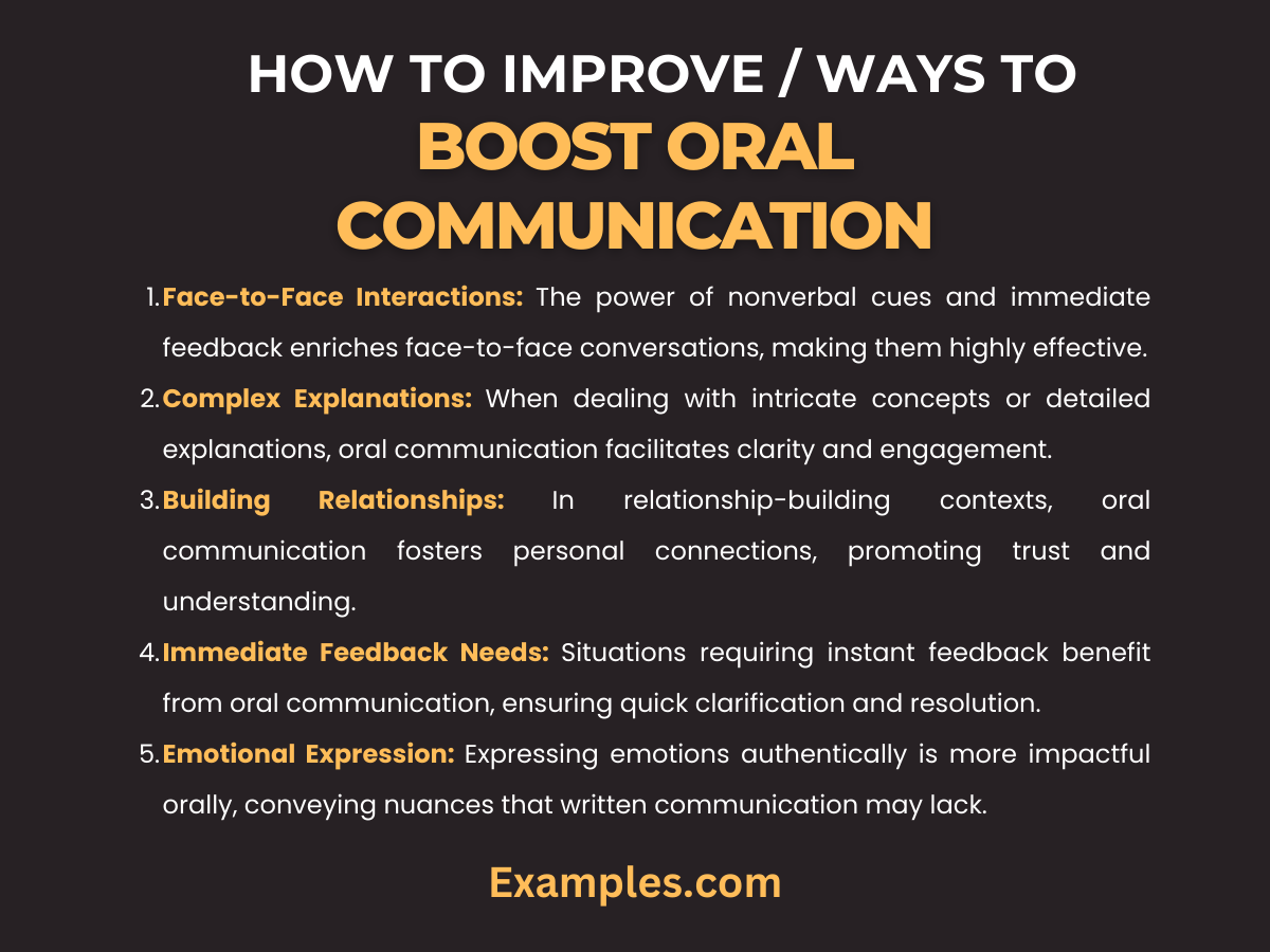 How to Improve / Ways to Boost Oral Communication Examples, Pdf