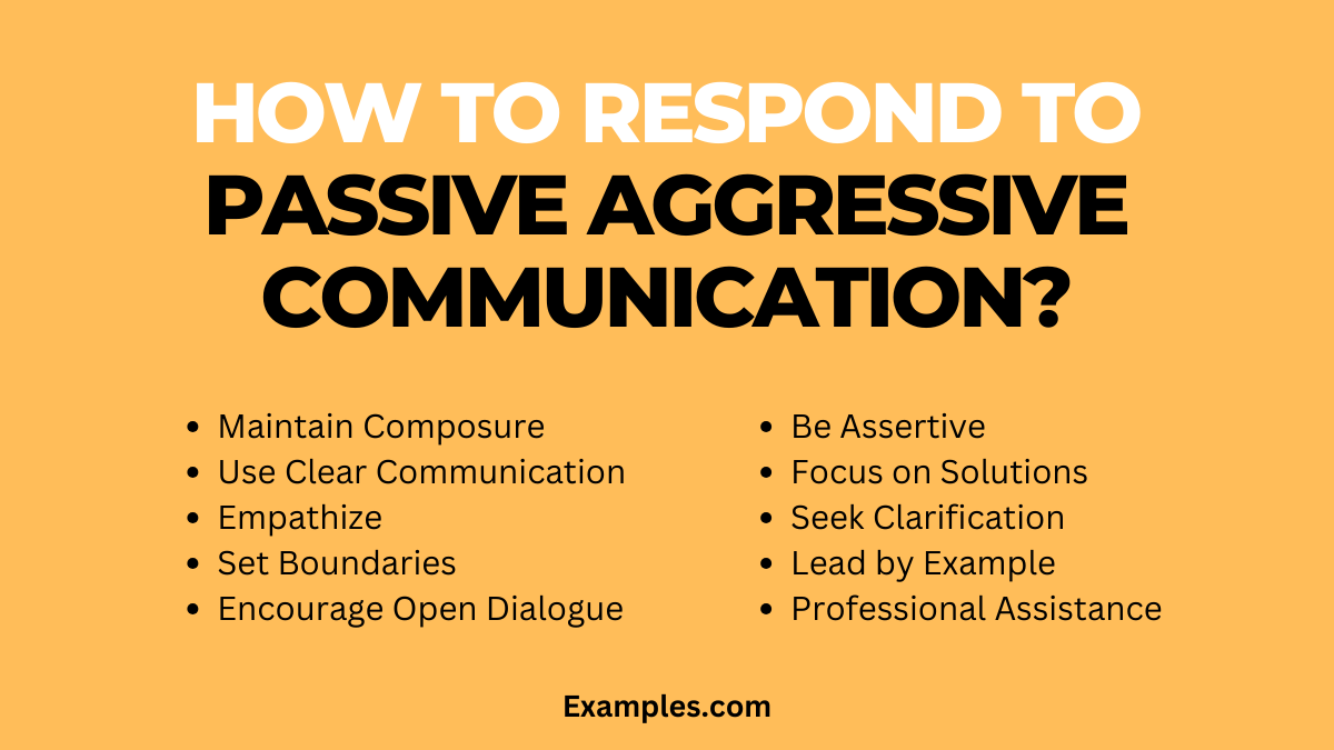 how to respond to passive aggressive communication