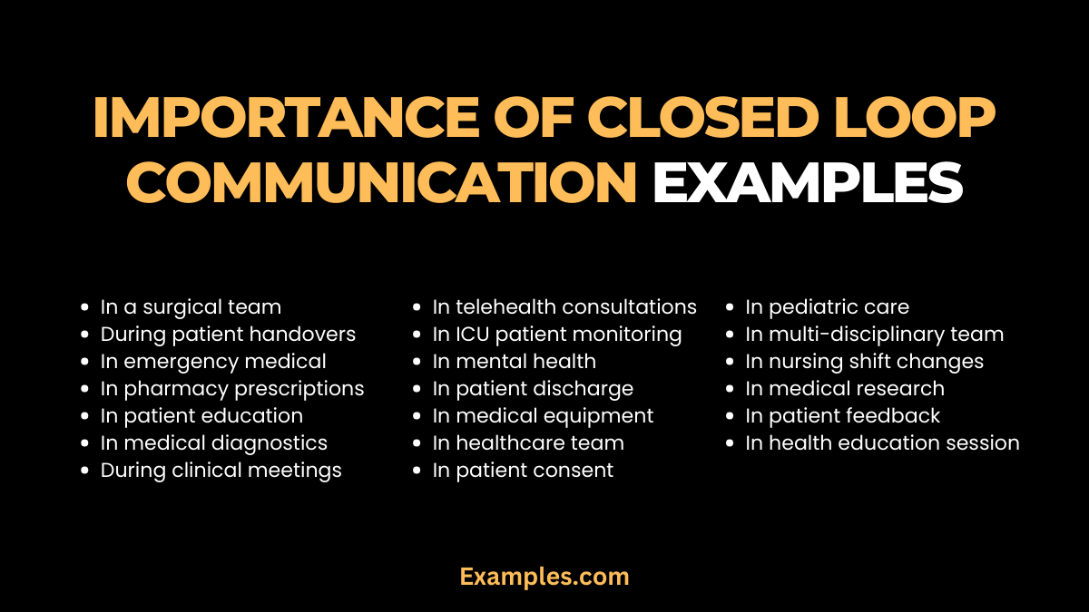 Importance of Closed Loop Communication Examples