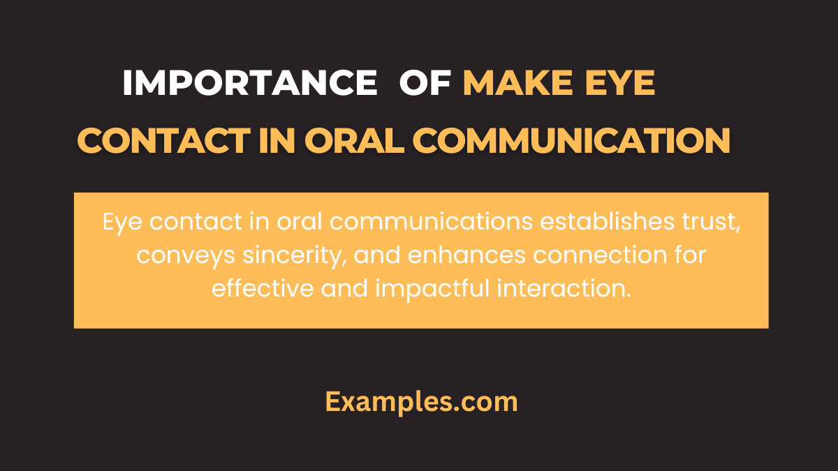 importance of eye contact in oral communications