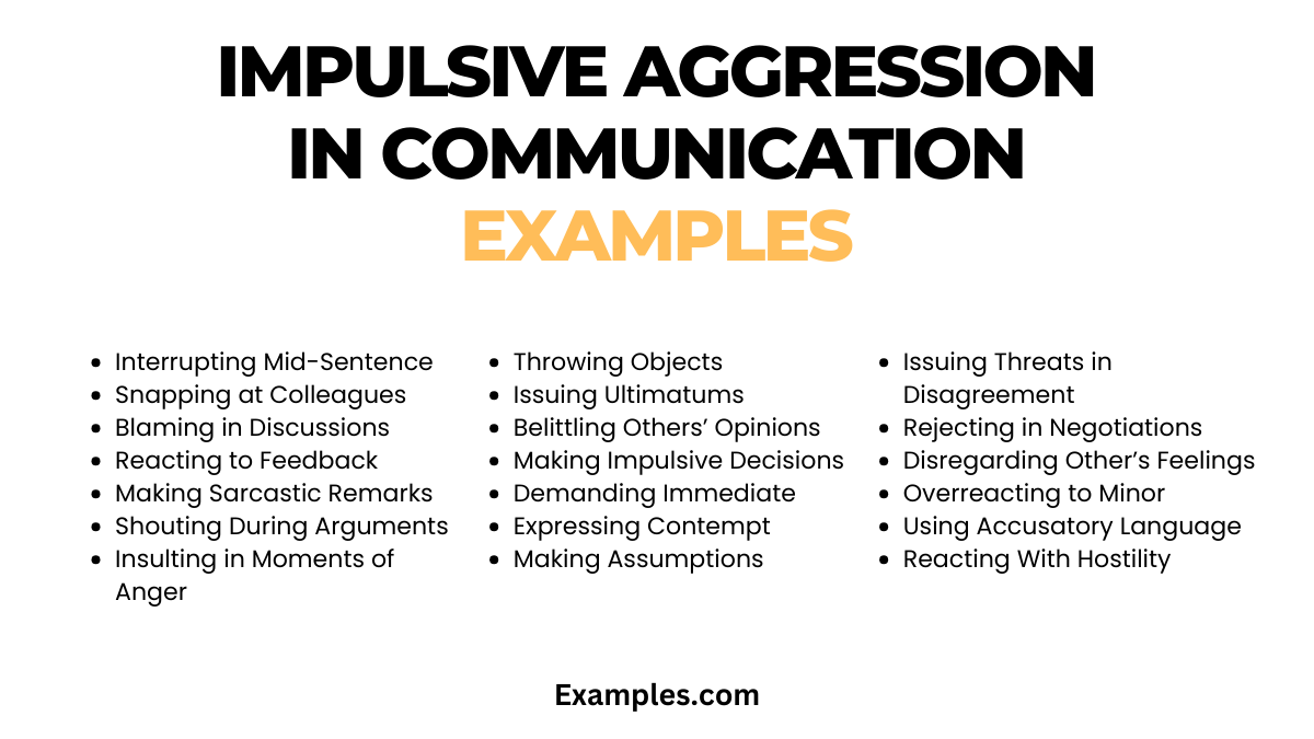 impulsive aggression in communication examples