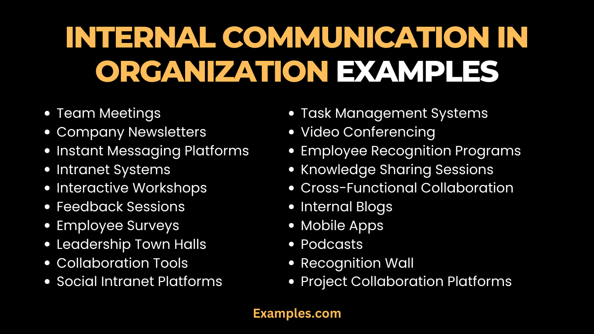 internal communication in organization examples