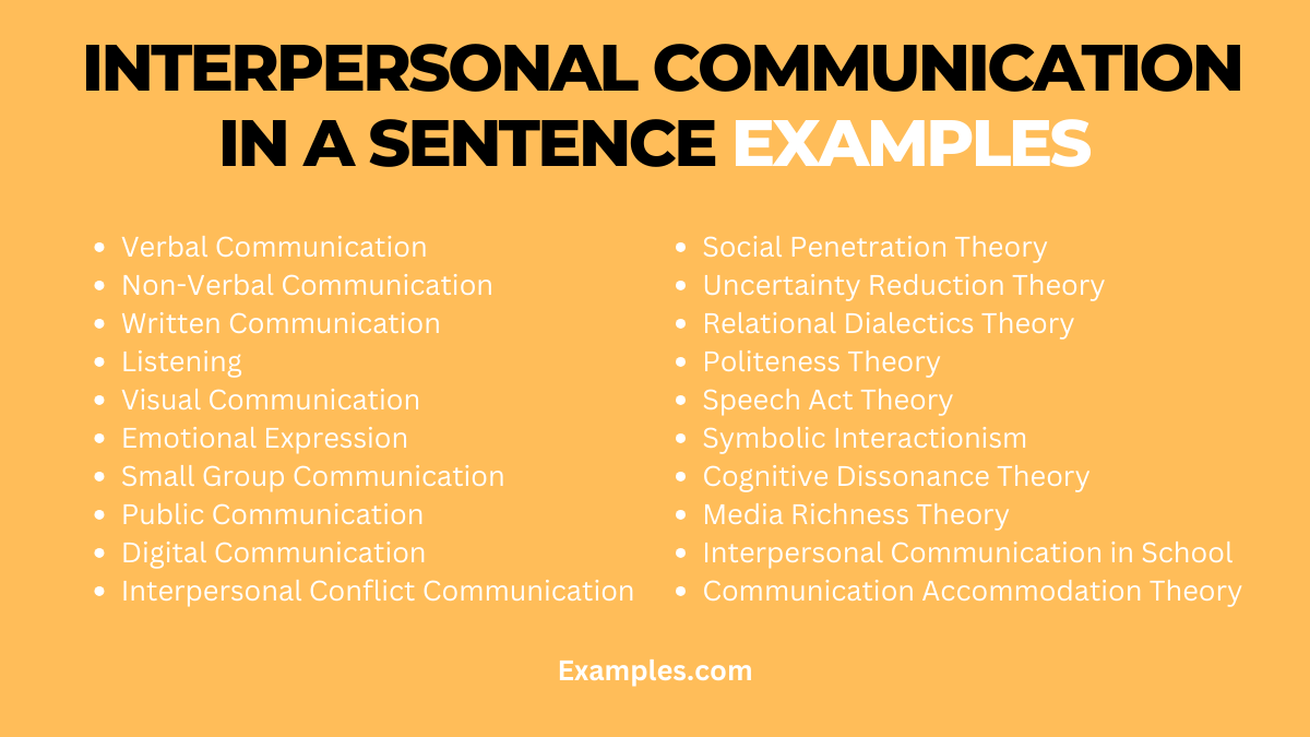 interpersonal communication in a sentence examples
