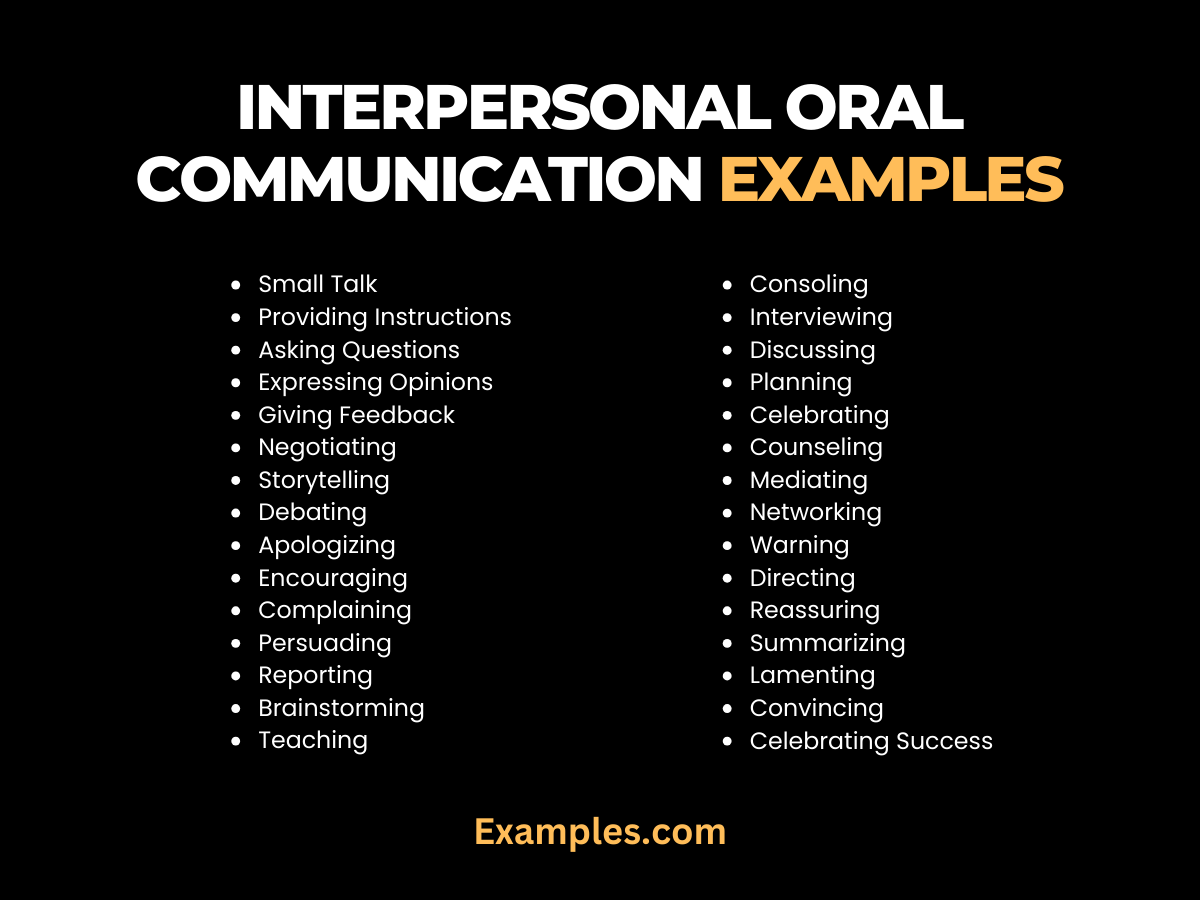 interpersonal oral communication examples