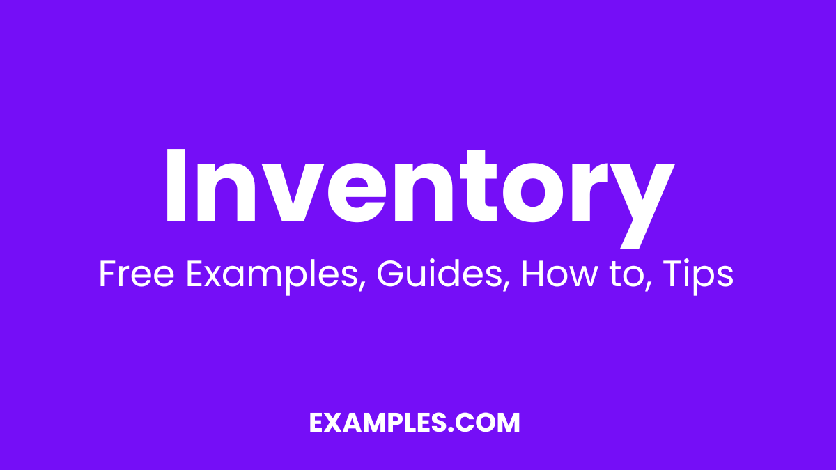 Inventory Examples