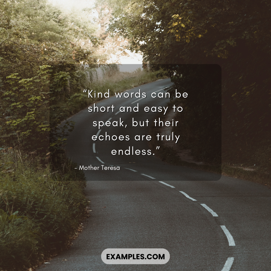 kind words are easy but their echos are endless quote by mother teresa