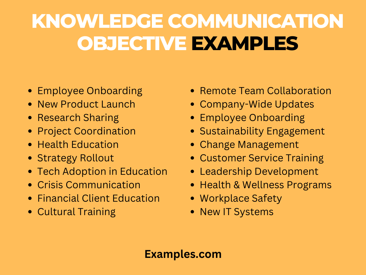 knowledge communication objective