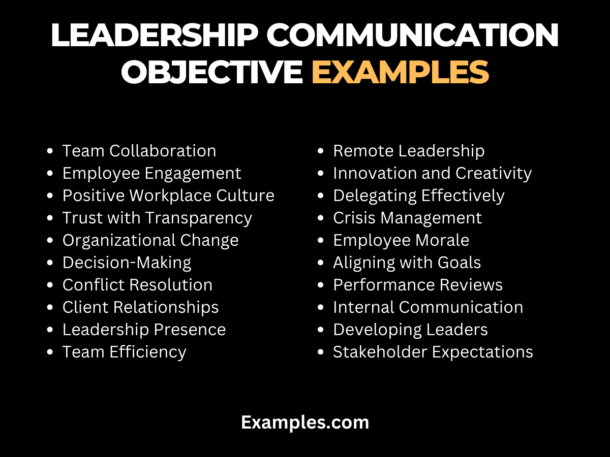 Leadership Communication Objective Examples