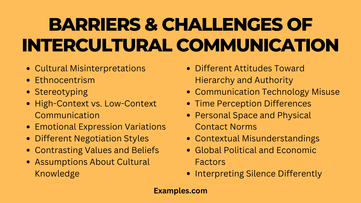 list of barriers challenges of intercultural communication