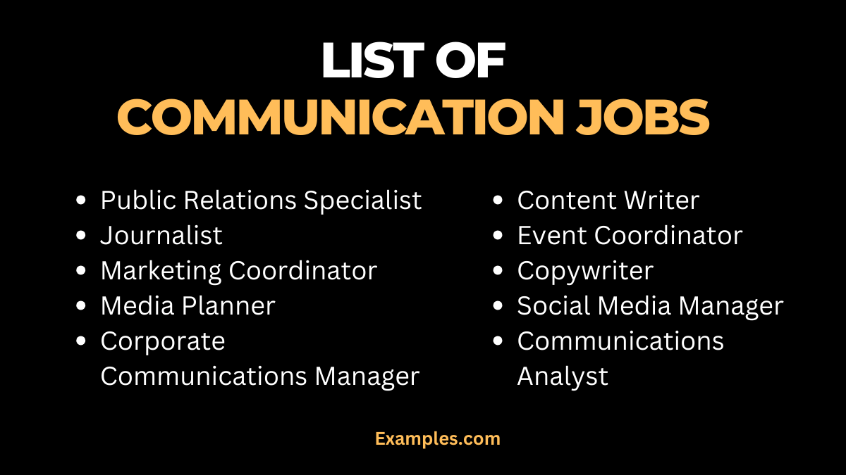 list of communication jobs