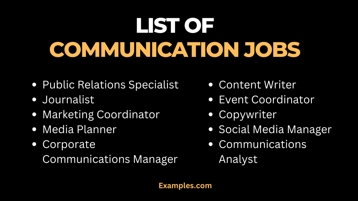 Communication Jobs 9+ Examples