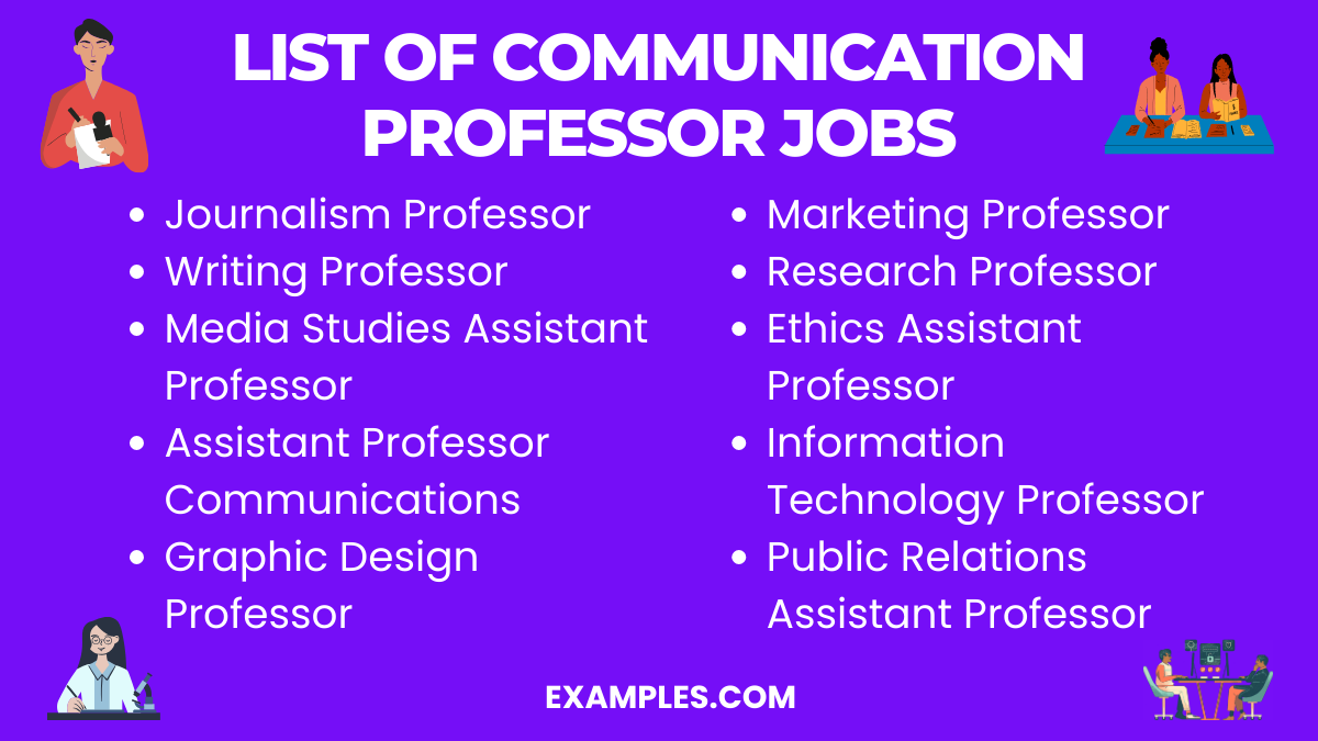 list of communication professor jobs